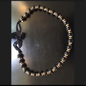 JCrew Black and Gold Beaded Necklace